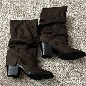 Justvindo Elegant Brown Suede Women's Boots